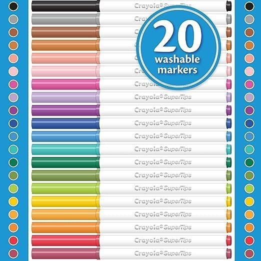 CRAYOLA 20 Plumones Delgados Lavables - Imagen 6
