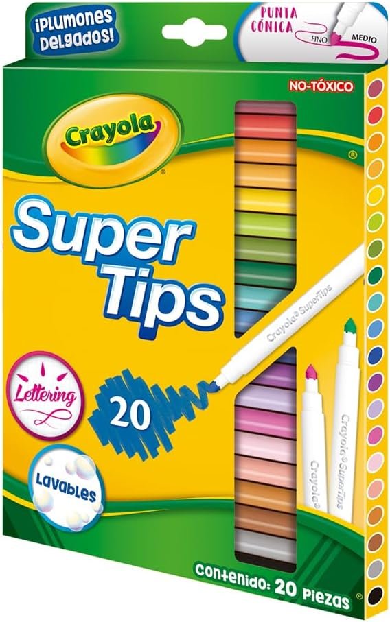 CRAYOLA 20 Plumones Delgados Lavables - Imagen 5
