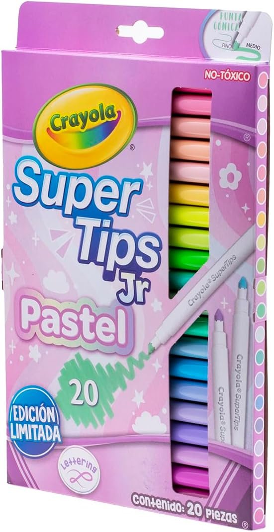 CRAYOLA 20 Super Tips PASTEL JR - Imagen 3