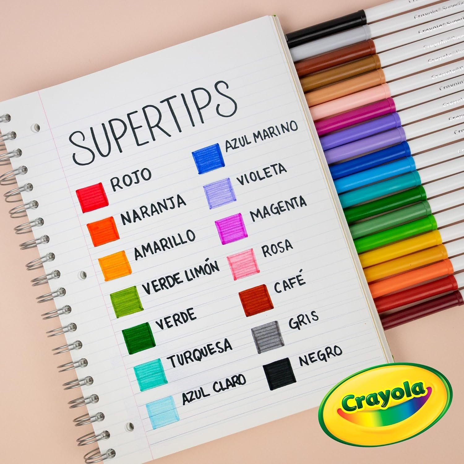 CRAYOLA 20 Plumones Delgados Lavables - Imagen 2